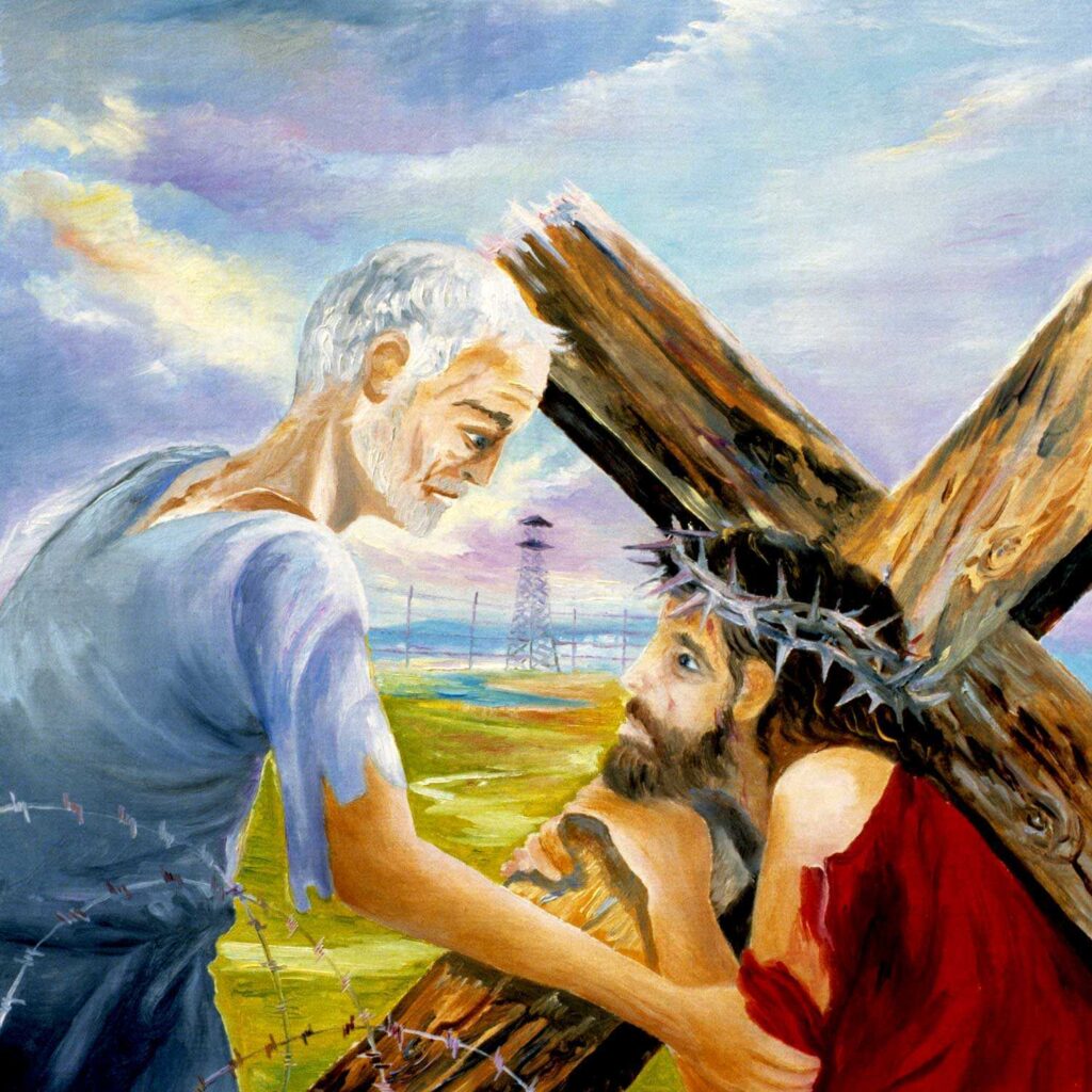 Via Crucis, Gesù è Aiutato Dal Cireneo A Portare La Croce