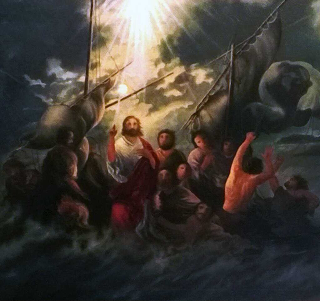 Giovanni Ferri, Terni, La Tempesta Su Lago Di Genezareth, Olio Su Tela, 120 X 80 Cm, Casteltodino, Umbria